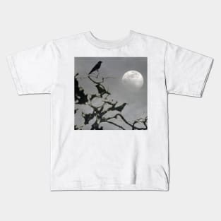 Crows Under A Full Moon Kids T-Shirt